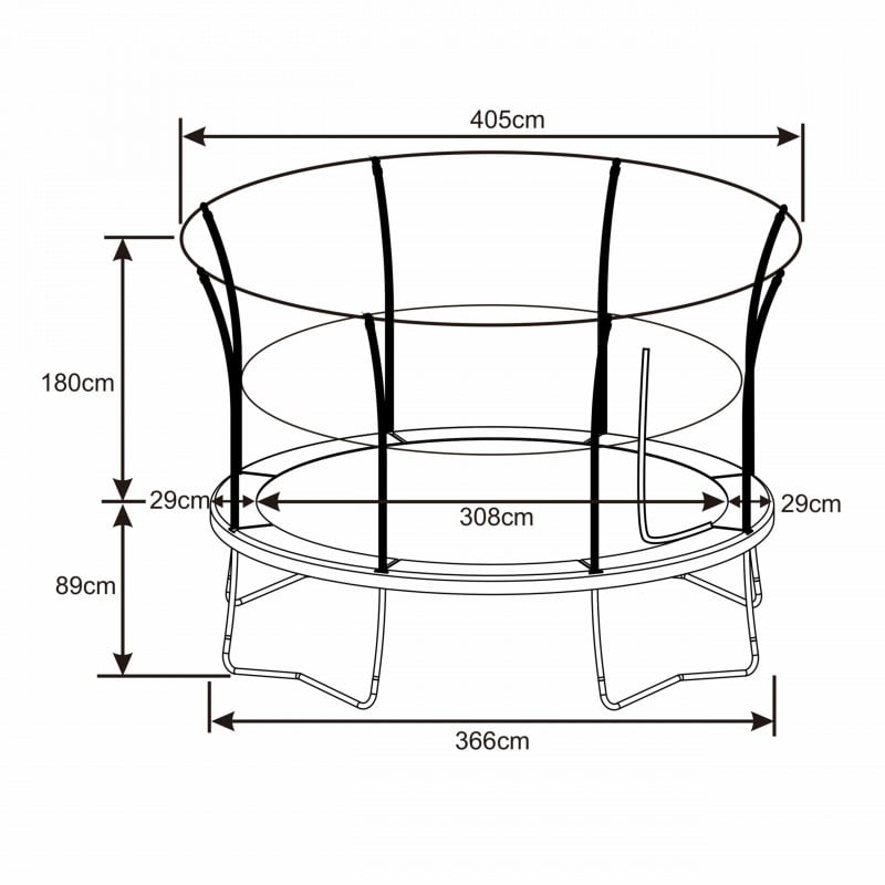 Zielona Trampolina Denver 366 cm z Siatką AXI