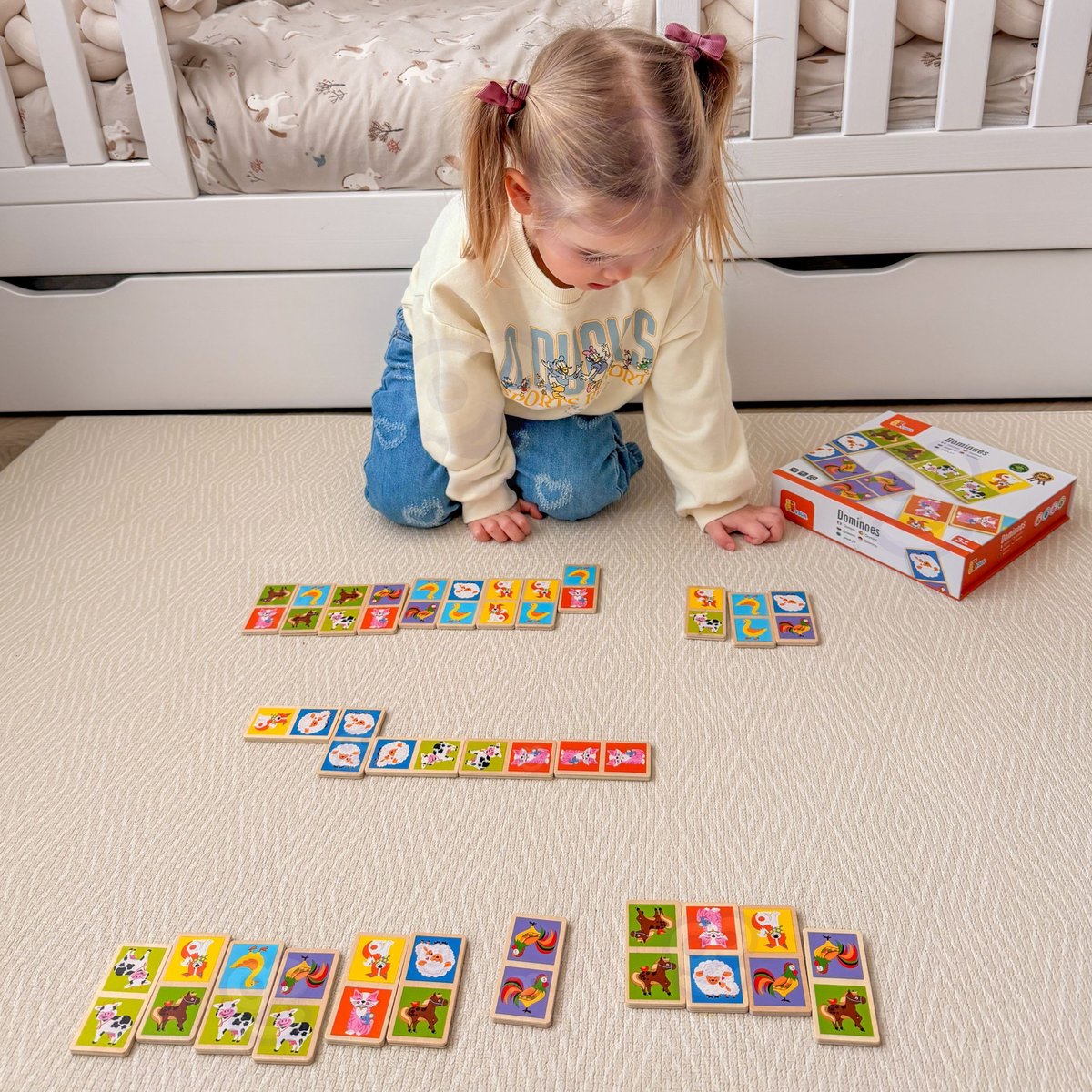Drewniana Gra Domino Farma 28 el. Montessori VIGA Toys – zdjęcie 13