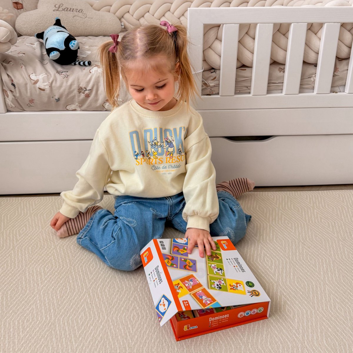 Drewniana Gra Domino Farma 28 el. Montessori VIGA Toys – zdjęcie 15
