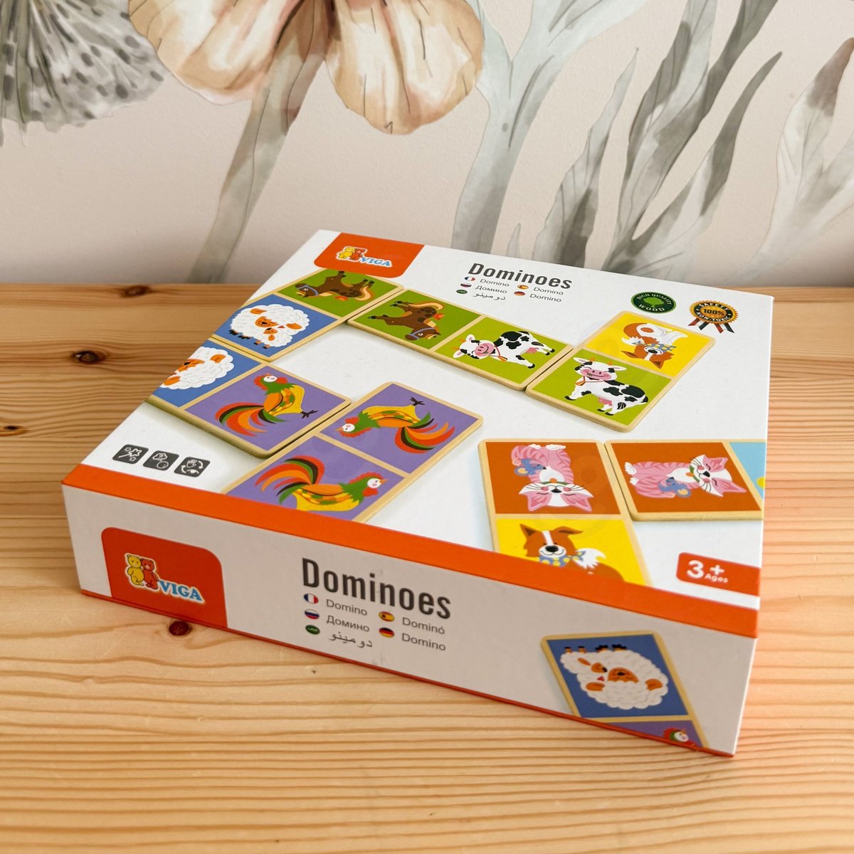 Drewniana Gra Domino Farma 28 el. Montessori VIGA Toys – zdjęcie 18