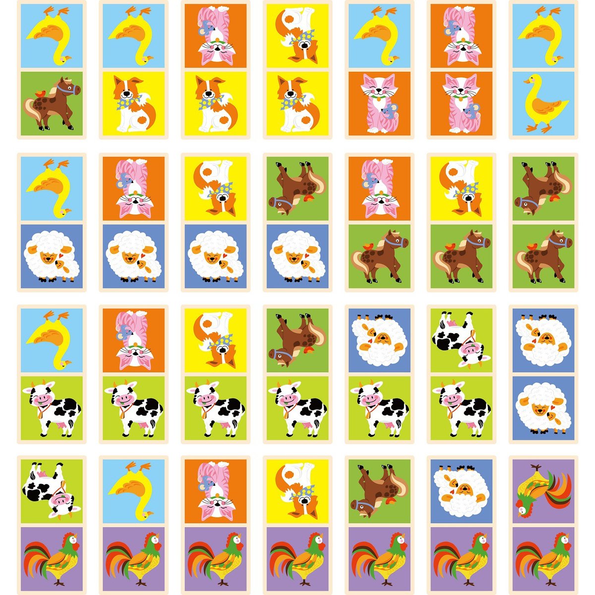 Drewniana Gra Domino Farma 28 el. Montessori VIGA Toys – zdjęcie 20