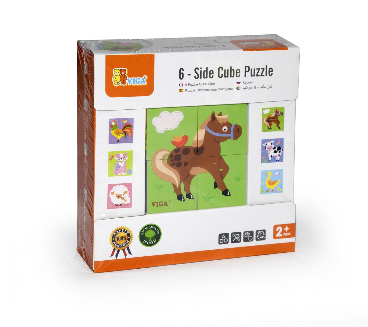 Drewniana Układanka Farma Puzzle 4 Klocki VIGA – zdjęcie 22
