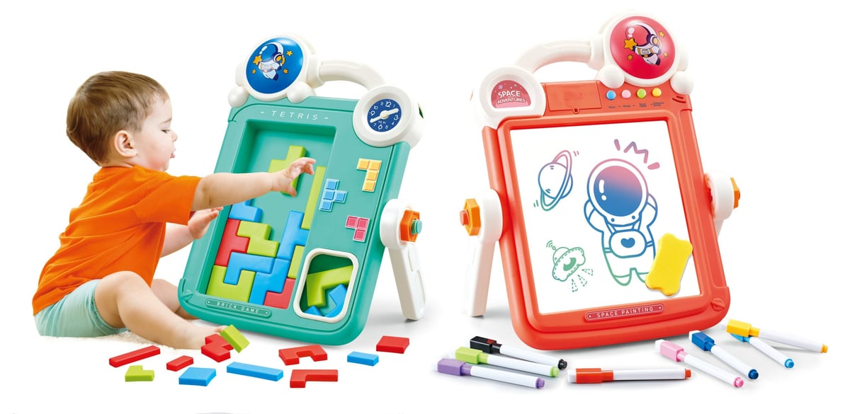Dwustronna Tablica do Rysowania Gra Tetris 2w1 Turkusowa WOOPIE – zdjęcie 15