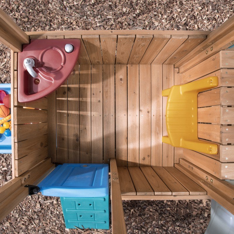 Drewniany Plac Zabaw Adventure z Domkiem, Zjeżdżalnią i Piaskownicą STEP2