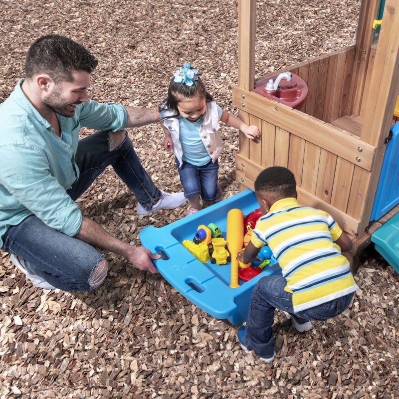 Drewniany Plac Zabaw Adventure z Domkiem, Zjeżdżalnią i Piaskownicą STEP2