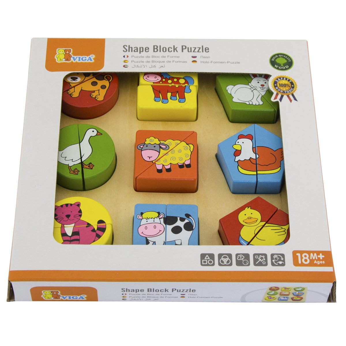 Puzzle Edukacyjne Drewniane Zwierzęta VIGA – zdjęcie 14