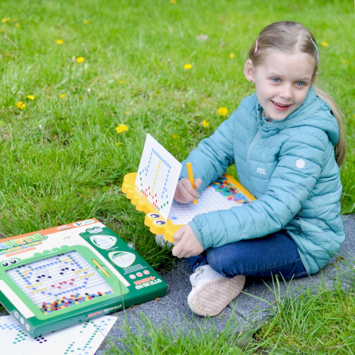 Tablica Magnetyczna dla Dzieci Montessori MagPad Dinozaur Żółty WOOPIE – zdjęcie 9