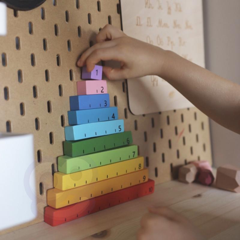 Tooky Toy Edukacyjne Pudełko Montessori Układanka Liczydło Tablica Pogody 6w1 od 3 Lat