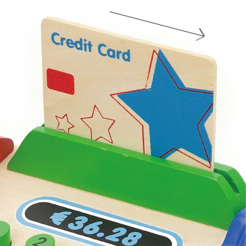 Drewniana Kasa Sklepowa Montessori z Akcesoriami i Skanerem VIGA Toys