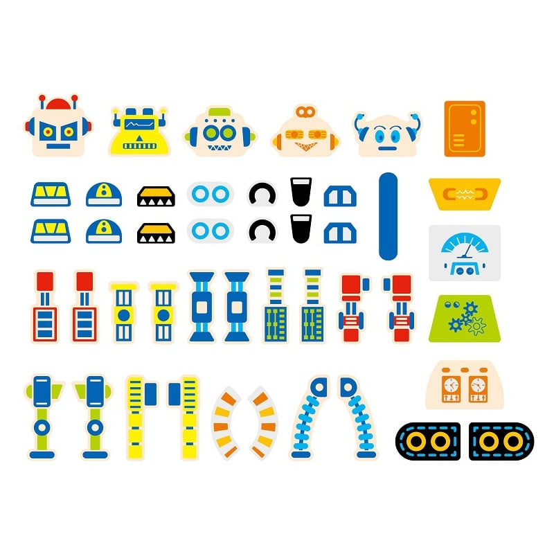 VIGA Drewniana Przybijanka Roboty 45 elementów Montessori
