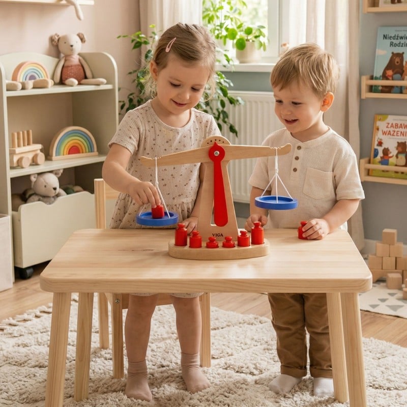 Drewniana Waga Sklepowa z Równoważnią VIGA Toys