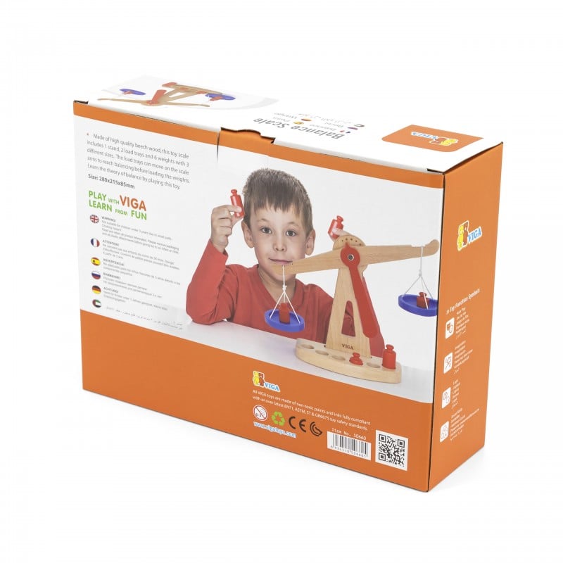 Drewniana Waga Sklepowa z Równoważnią VIGA Toys