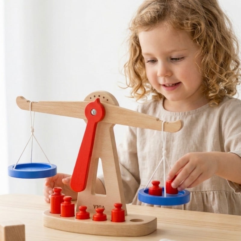 Drewniana Waga Sklepowa z Równoważnią VIGA Toys