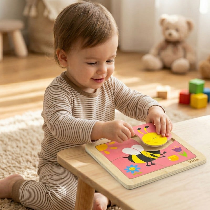 Drewniane Puzzle Edukacyjne Pszczoła Montessori VIGA