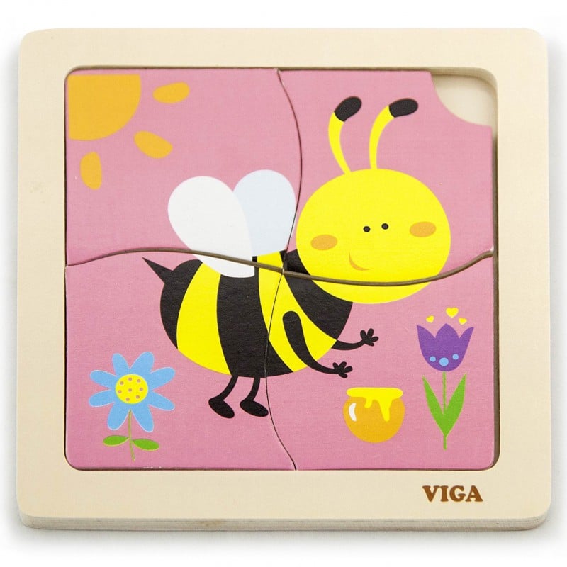 Drewniane Puzzle Edukacyjne Pszczoła Montessori VIGA
