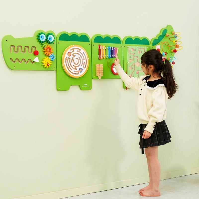 Viga Tablica Sensoryczna Manipulacyjna Edukacyjna Krokodyl Montessori