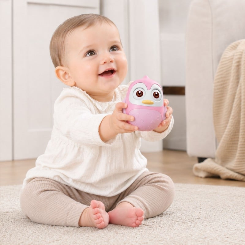 Wańka Wstańka dla Niemowląt Sensoryczny Pingwinek WOOPIE BABY