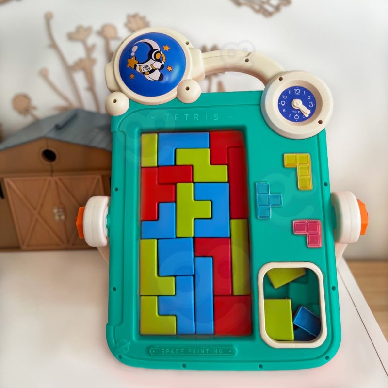 WOOPIE Dwustronna Tablica do Rysowania Gra Tetris 2w1 Turkusowa