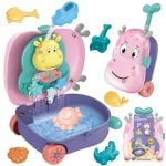 WOOPIE Zestaw do Piasku 3w1 Walizka Jelonek + Zabawka Wodna