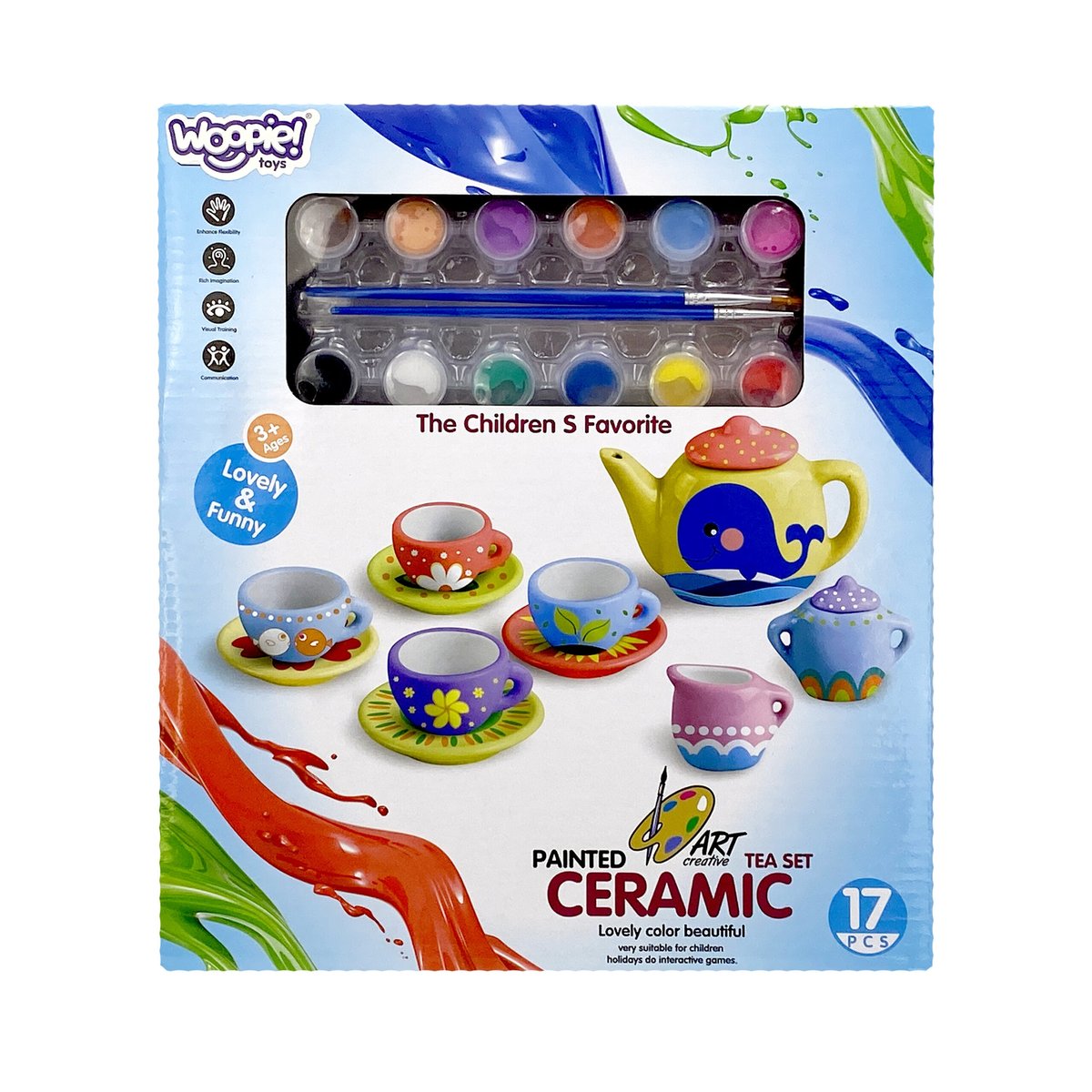 WOOPIE Zestaw Serwis do Herbaty Ceramiczny do Malowania
