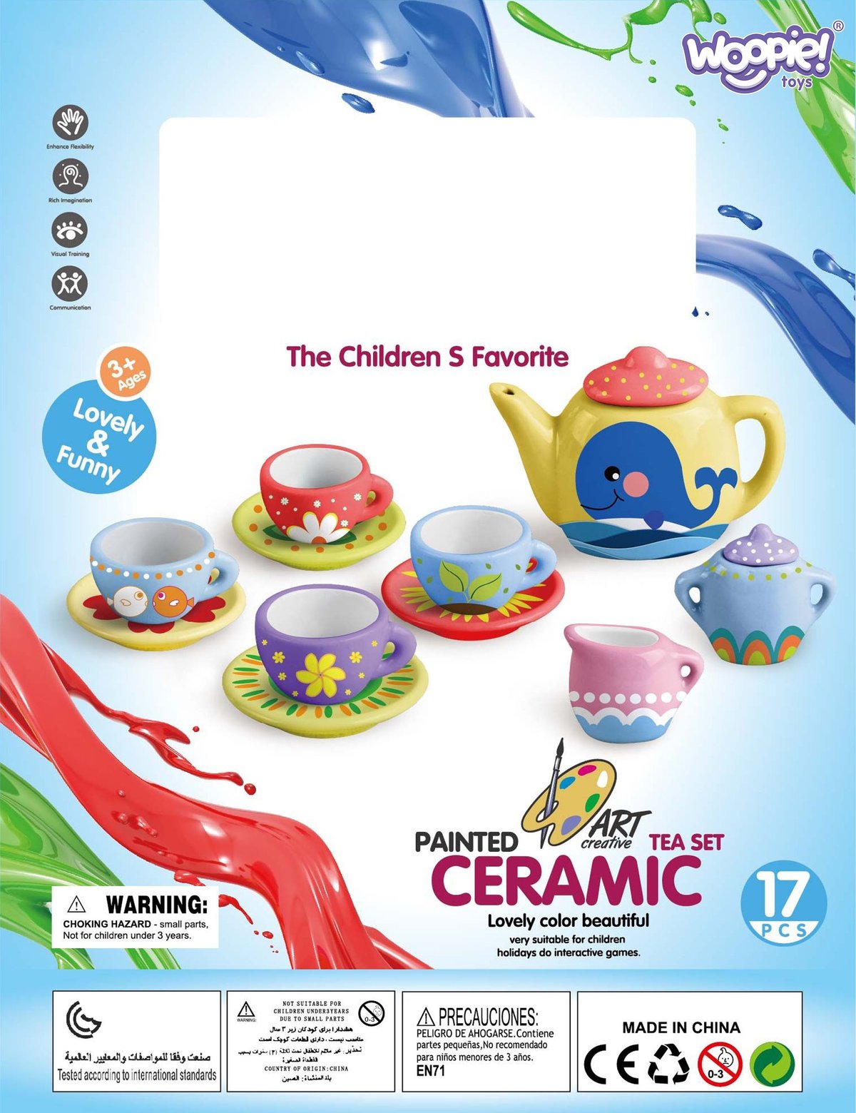 WOOPIE Zestaw Serwis do Herbaty Ceramiczny do Malowania