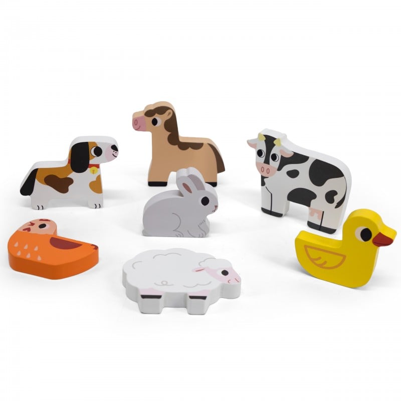 Drewniane Puzzle Montessori 2w1 z Figurkami Farmy VIGA