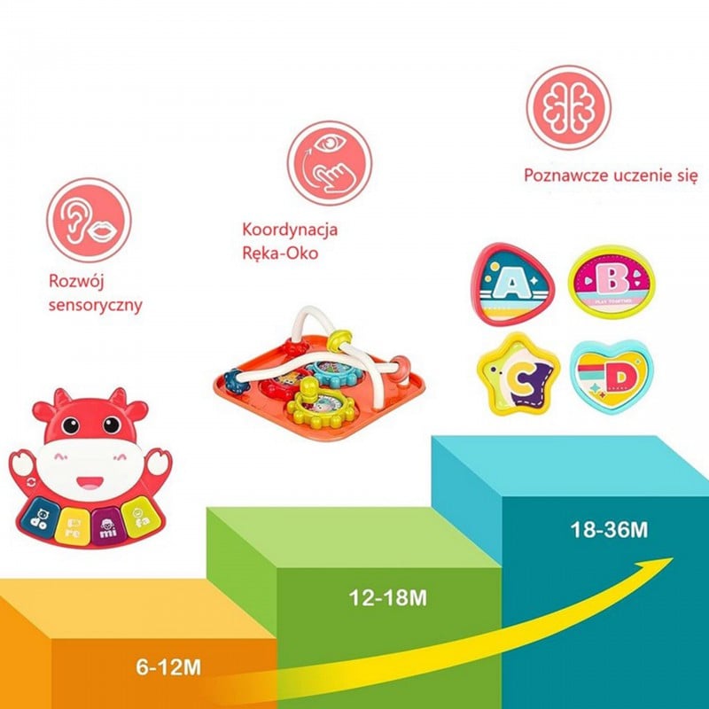 Interaktywna Kostka Sensoryczna Montessori Sorter 6w1 WOOPIE