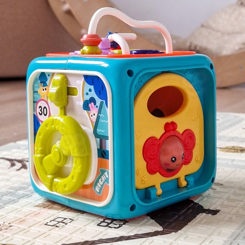 Interaktywna Kostka Sensoryczna Montessori Sorter 6w1 WOOPIE