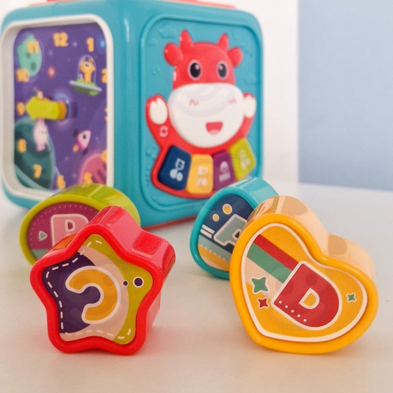 Interaktywna Kostka Sensoryczna Montessori Sorter 6w1 WOOPIE