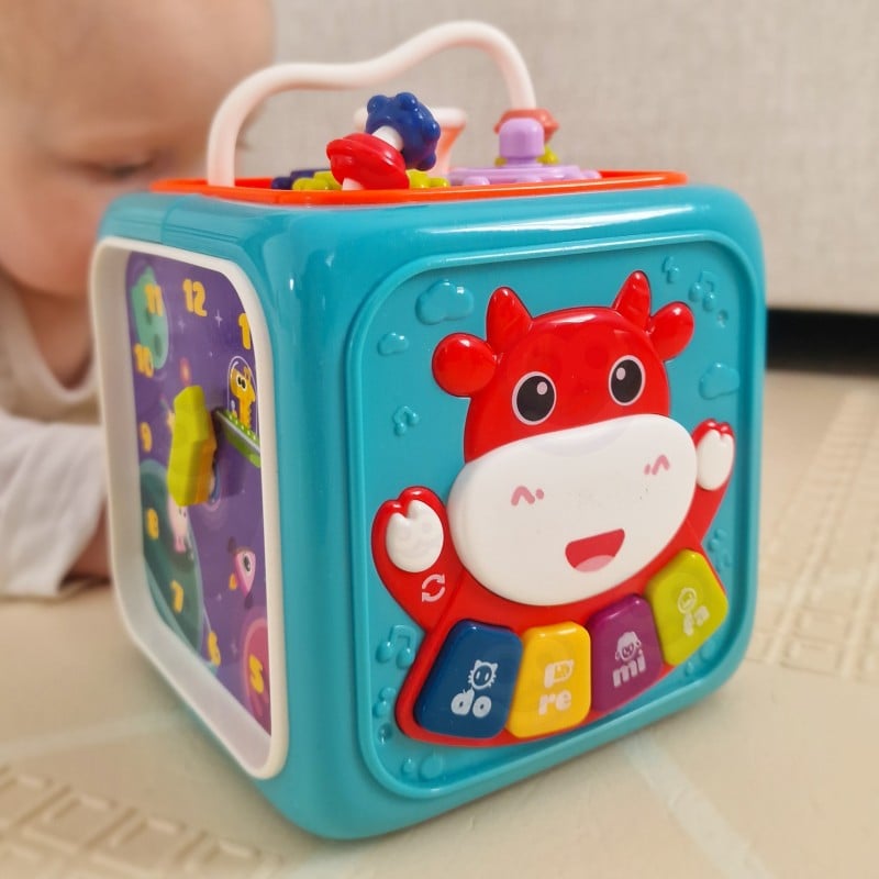Interaktywna Kostka Sensoryczna Montessori Sorter 6w1 WOOPIE