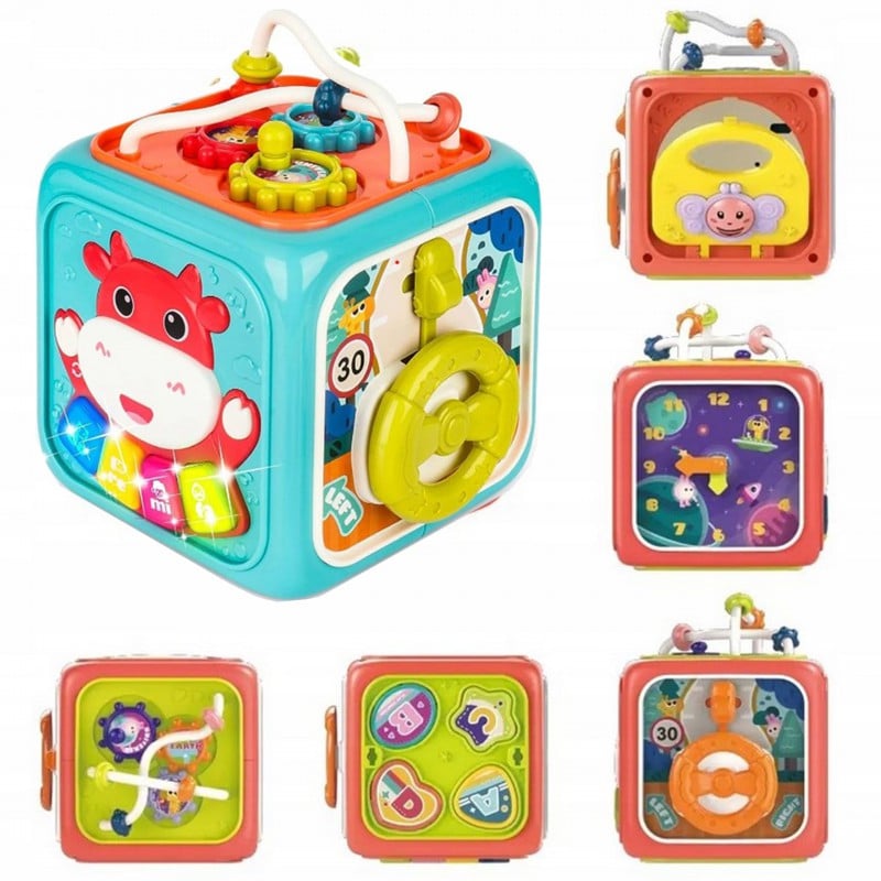 Interaktywna Kostka Sensoryczna Montessori Sorter 6w1 WOOPIE