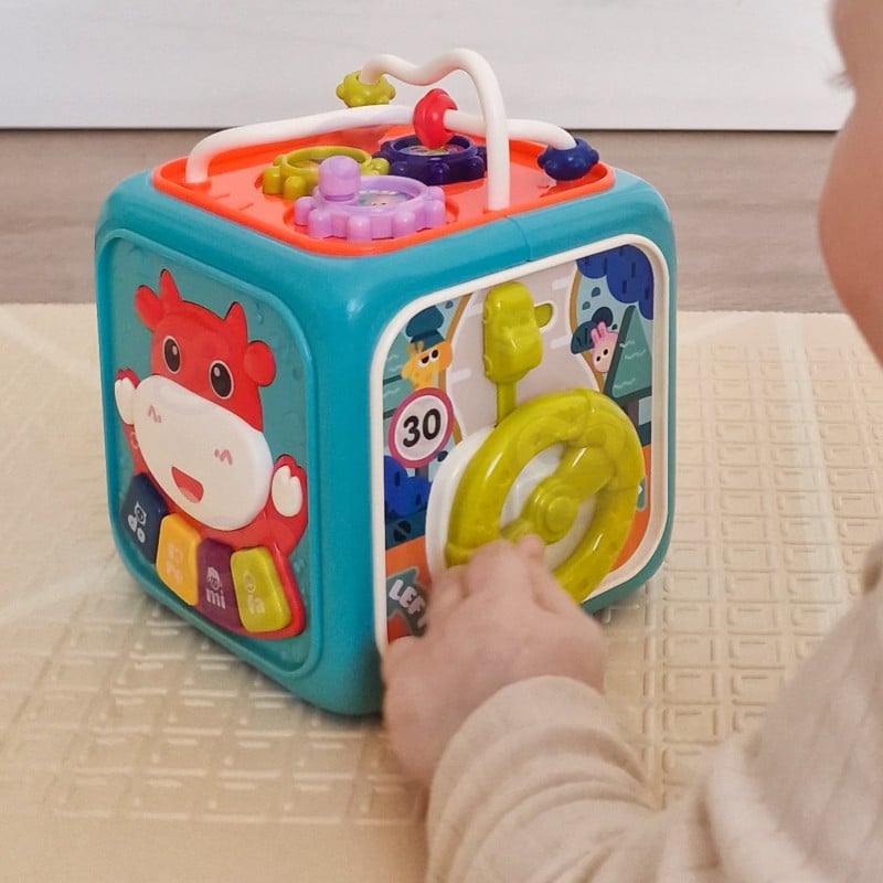 Interaktywna Kostka Sensoryczna Montessori Sorter 6w1 WOOPIE