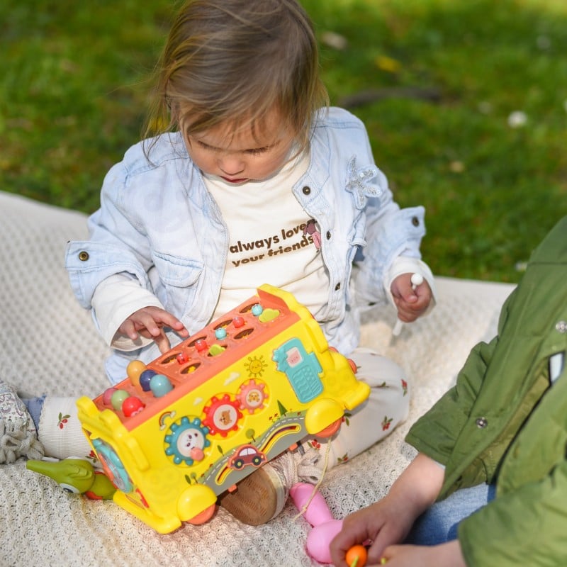 Interaktywny Autobus Edukacyjny 6w1 z Młoteczkiem i Cymbałkami WOOPIE BABY