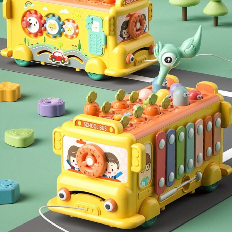 Interaktywny Autobus Edukacyjny 6w1 z Młoteczkiem i Cymbałkami WOOPIE BABY