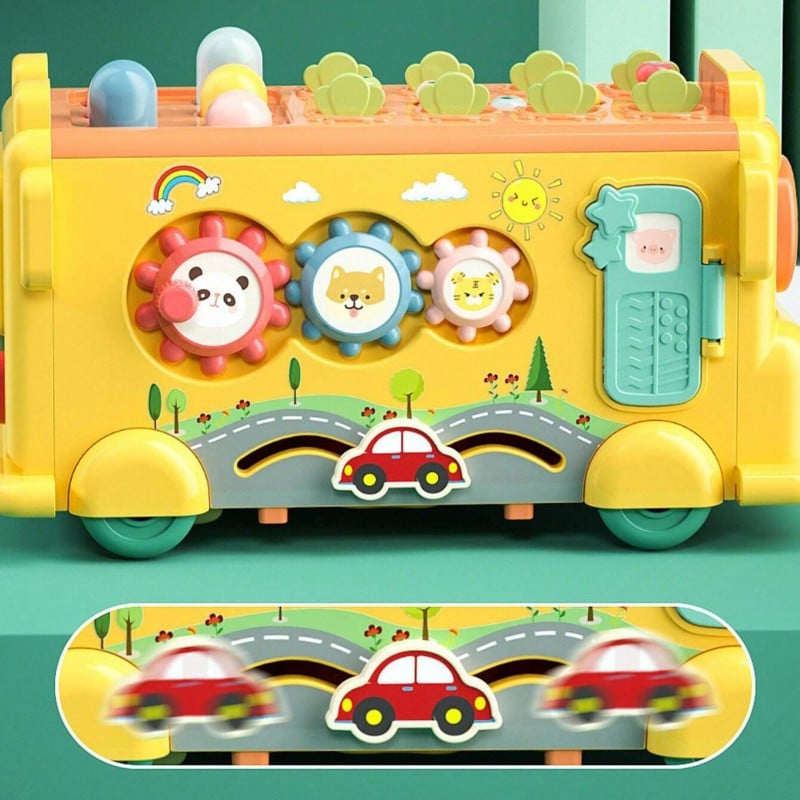 Interaktywny Autobus Edukacyjny 6w1 z Młoteczkiem i Cymbałkami WOOPIE BABY