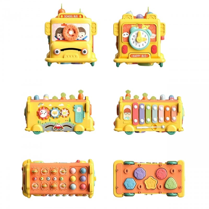 Interaktywny Autobus Edukacyjny 6w1 z Młoteczkiem i Cymbałkami WOOPIE BABY
