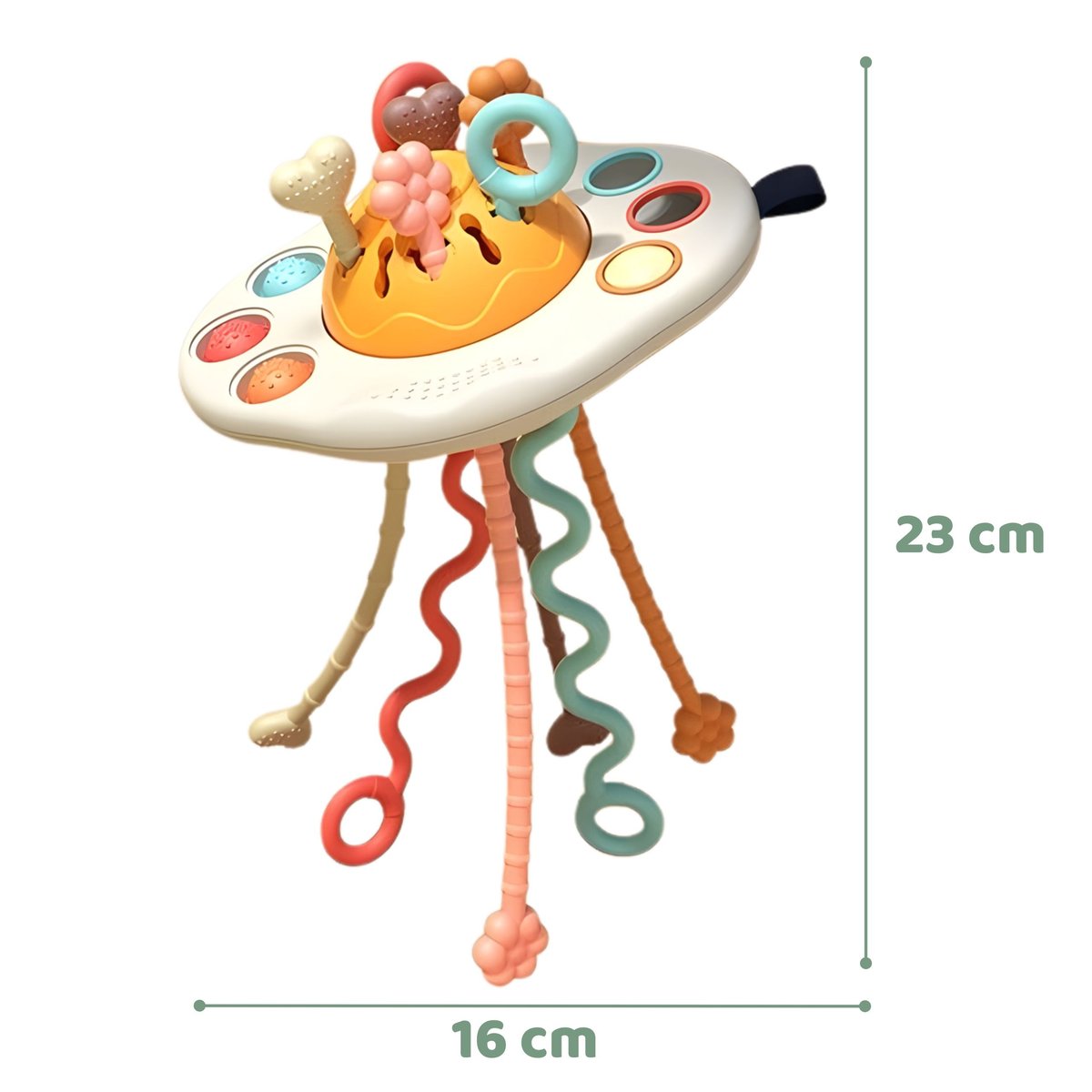 Zabawka Sensoryczna Montessori Gryzak Grzechotka Wielofunkcyjny UFO WOOPIE BABY – zdjęcie 18