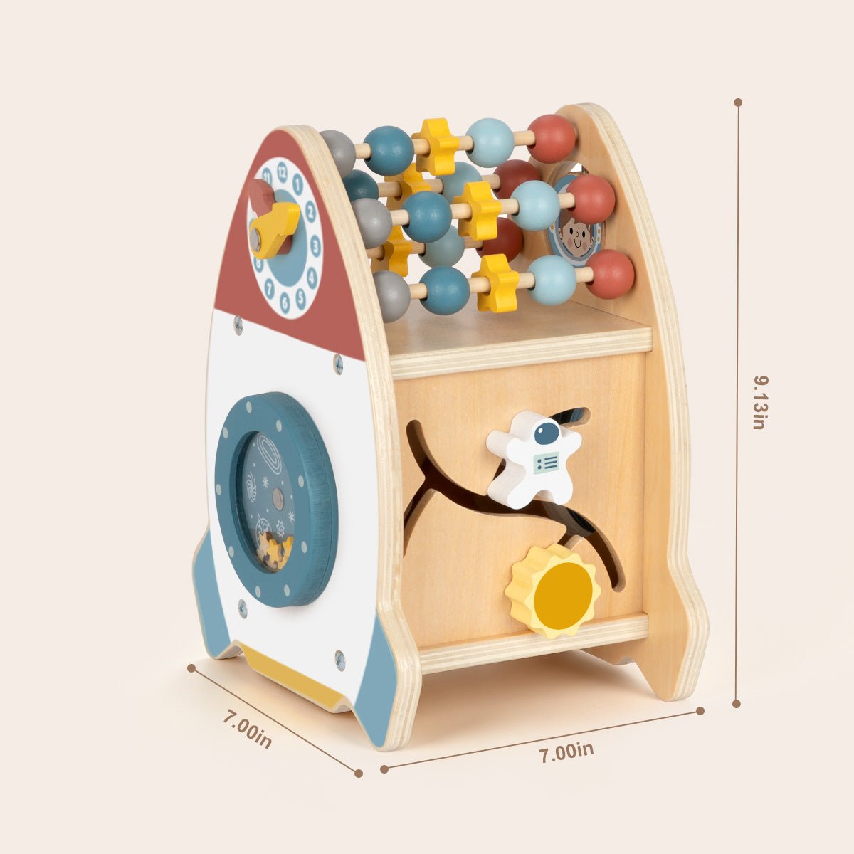 Kosmiczna Rakieta Aktywności Sorter Labirynt Drewniany TOOKY TOY – zdjęcie 8