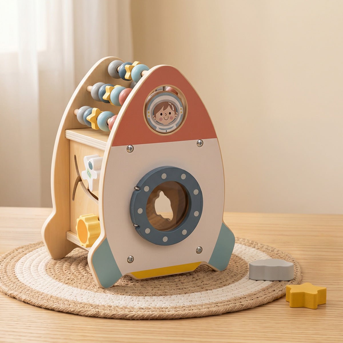 Kosmiczna Rakieta Aktywności Sorter Labirynt Drewniany TOOKY TOY – zdjęcie 10