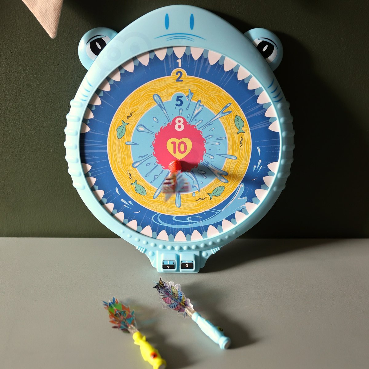 Magnetyczna Gra w Rzutki Dart Tarcza Wesoły Rekinek WOOPIE – zdjęcie 6