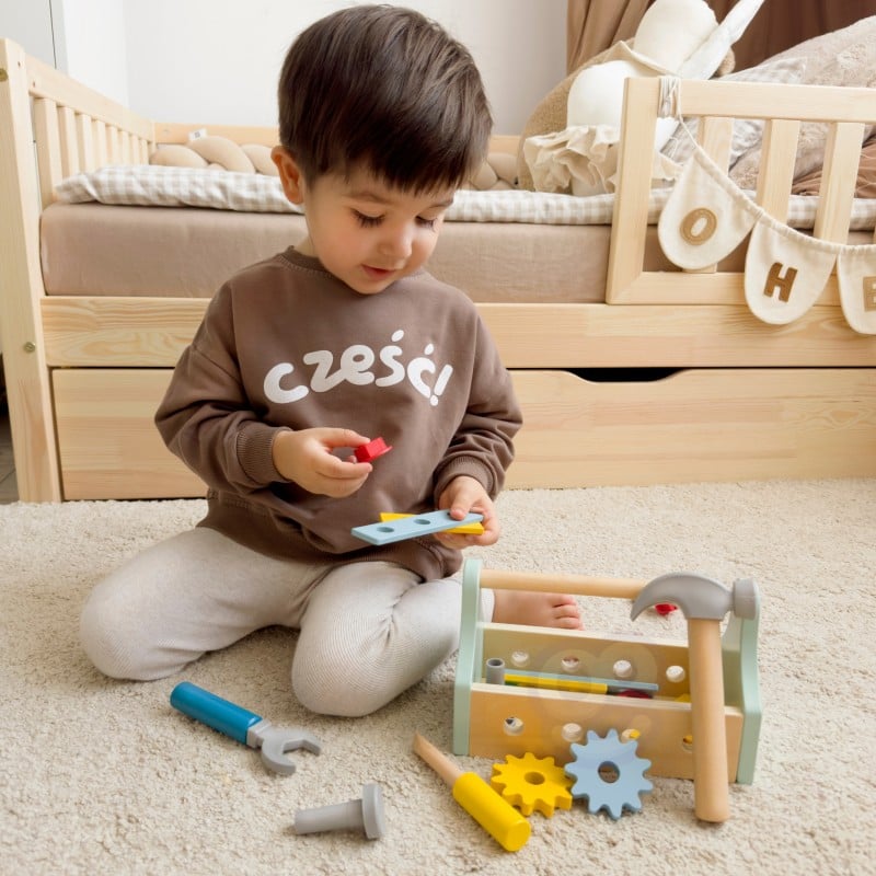 Drewniana Skrzynka z Narzędziami Zestaw 18 el. TOOKY TOY