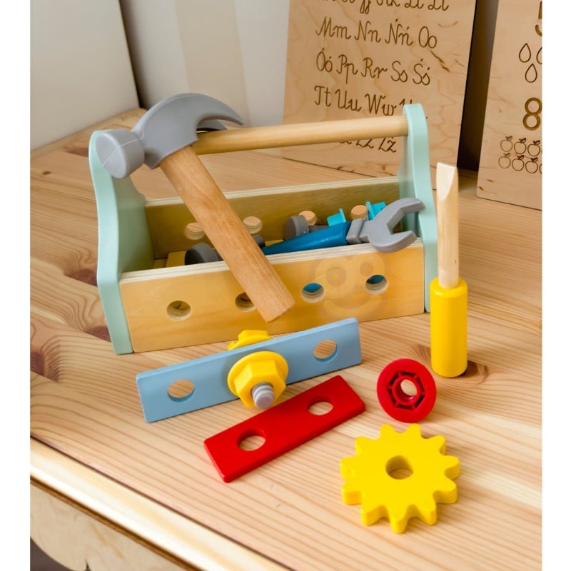 Drewniana Skrzynka z Narzędziami Zestaw 18 el. TOOKY TOY