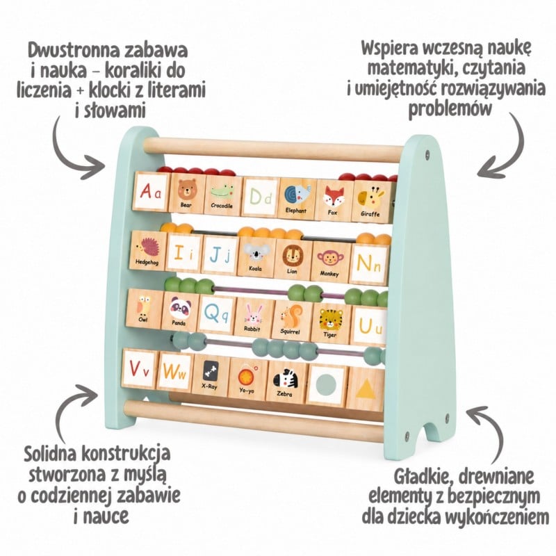 Liczydło Dwustronne Alfabet Obrazki TOOKY TOY