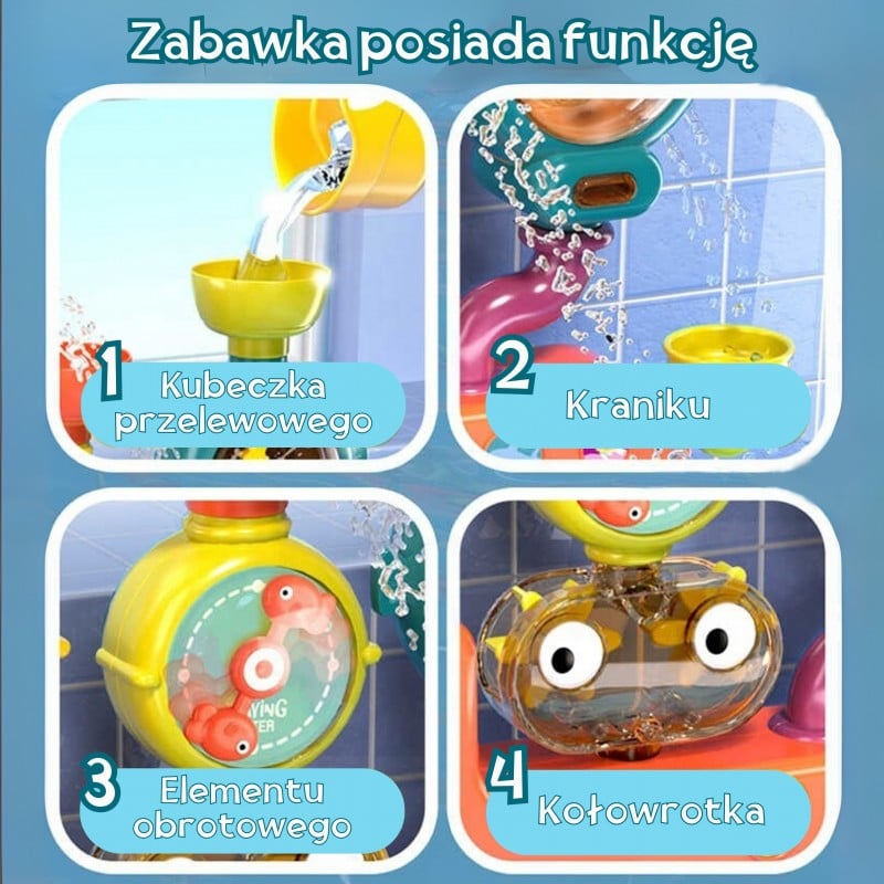 Zabawka do Kąpieli Kaczuszka z Kranikiem, Prysznicem i Fontanną WOOPIE BABY