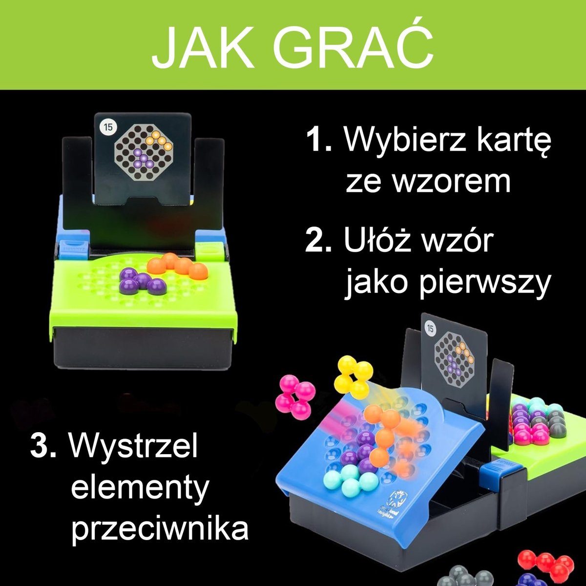 Gra Logiczna Strategiczna dla Dwóch Graczy „Head to Head” Trening Mózgu Układanie Wzoru na Czas WOOPIE IQ