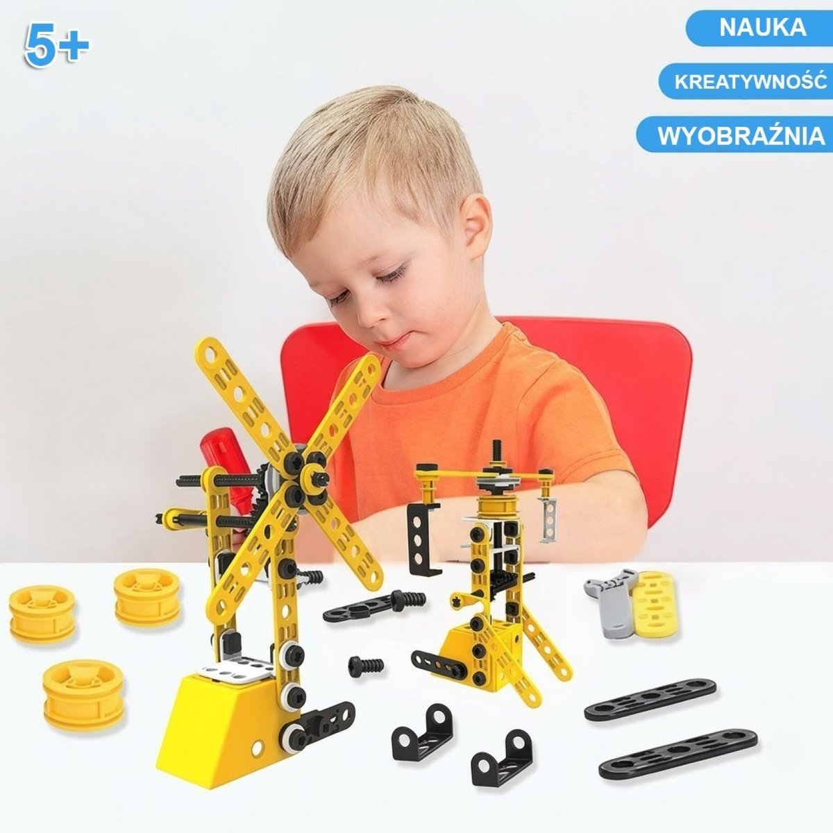 Pojazdy Zestaw Konstrukcyjny 8w1 Klocki STEAM WOOPIE