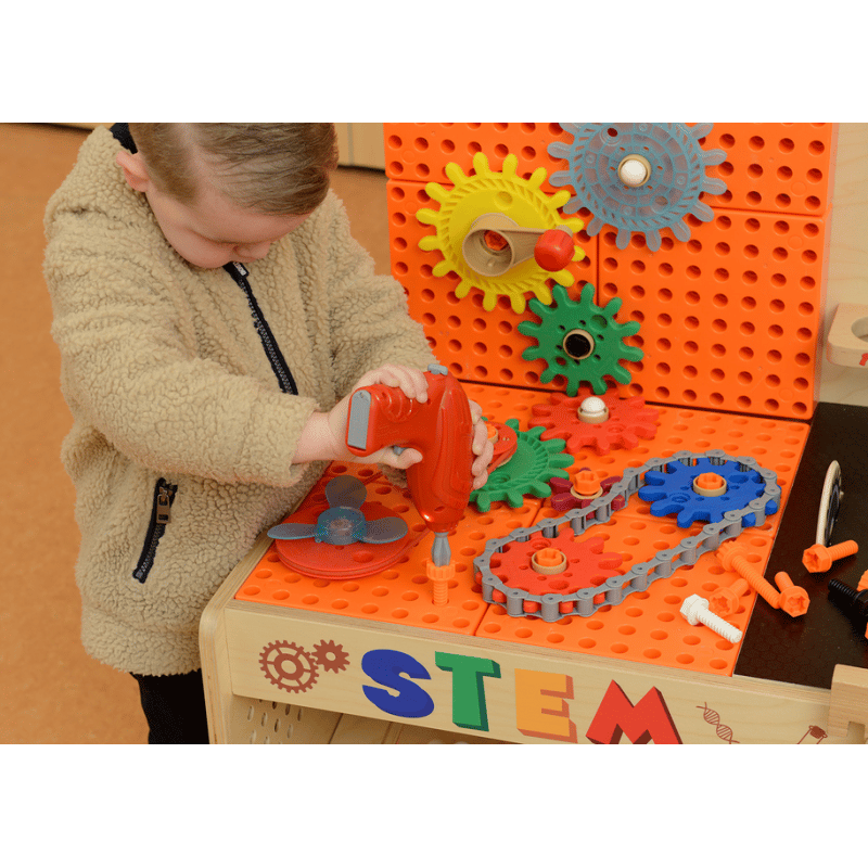 MASTERKIDZ Drewniany Warsztat XXL Montessori STEM z Narzędziami