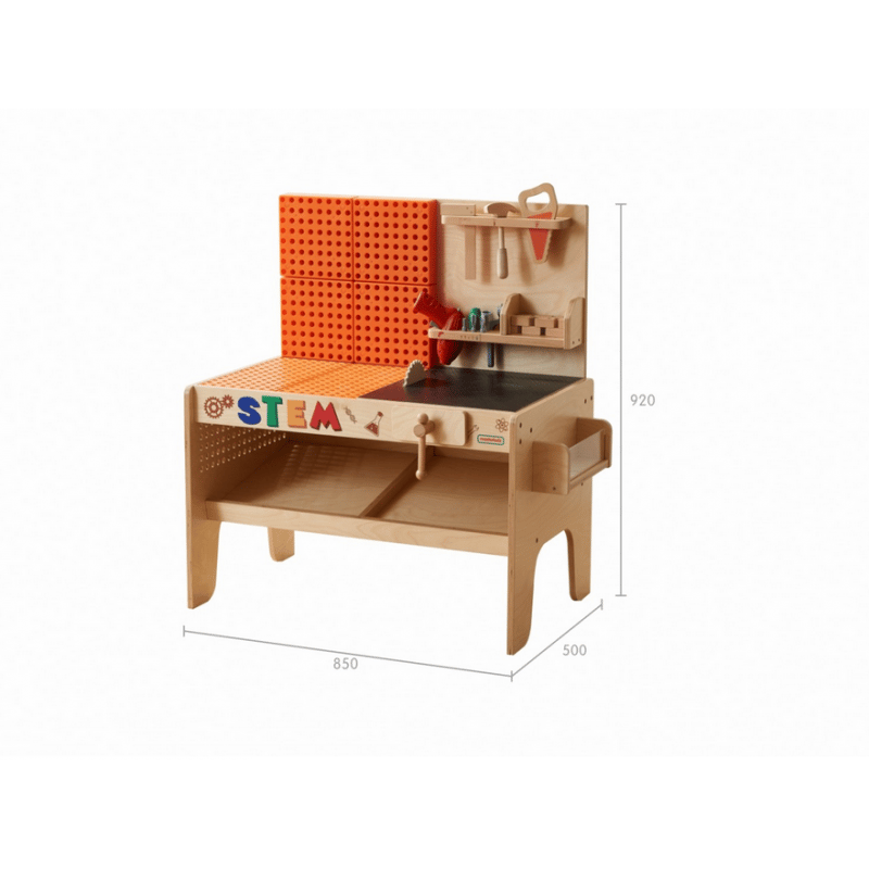 MASTERKIDZ Drewniany Warsztat XXL Montessori STEM z Narzędziami