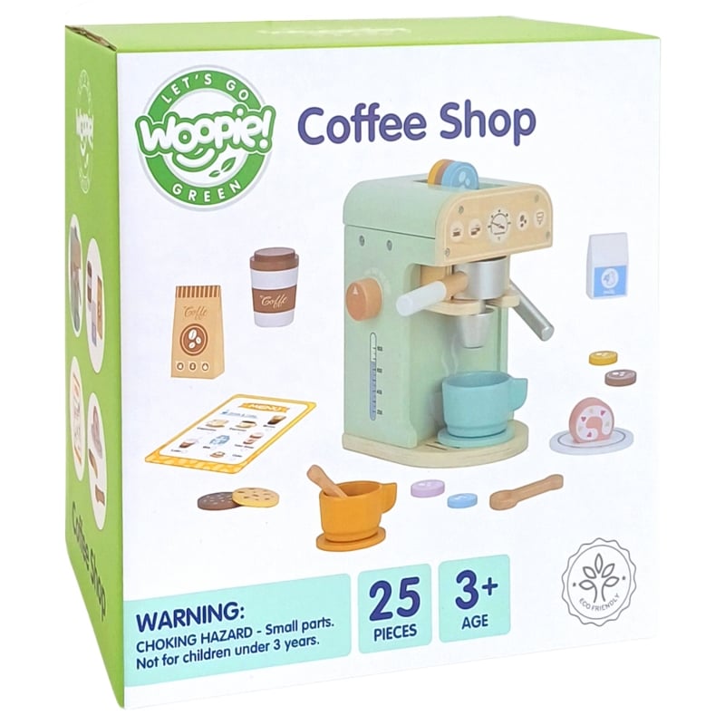 WOOPIE GREEN Drewniany Ekspres do Kawy 25 el. Cukiernia Barista
