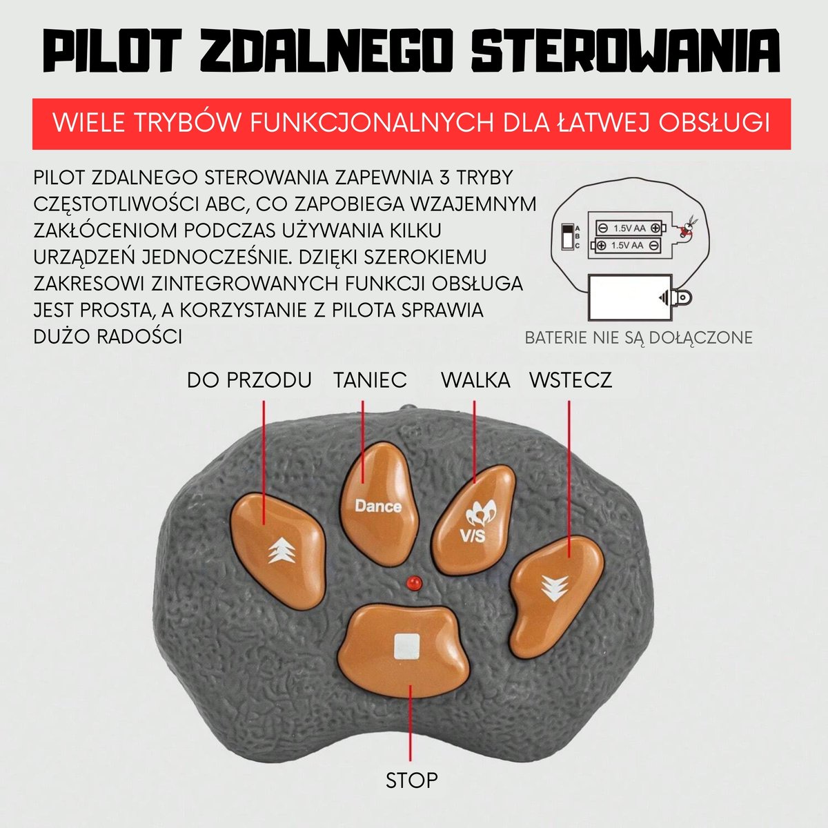 Dinozaur Zdalnie Sterowany RC Robot Stegozaur WOOPIE